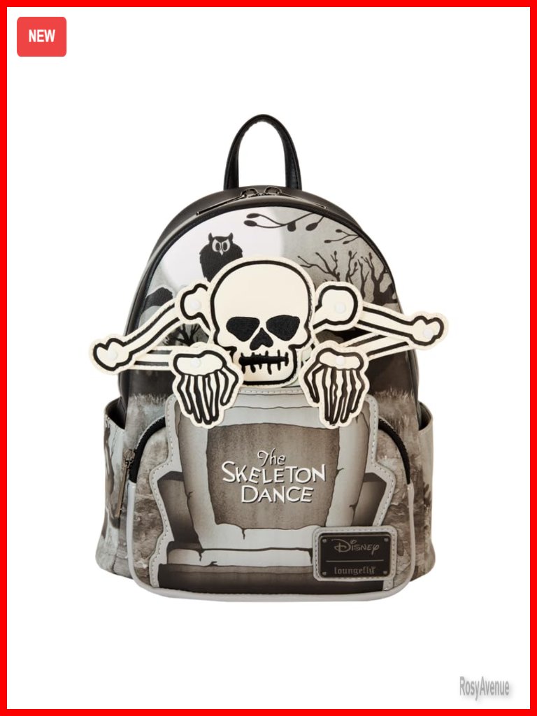 Faux Leather Disney Skeleton Dance Double Strap Shoulder Bag Purse